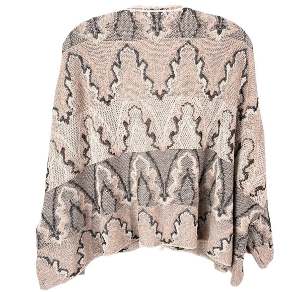 Free People Multi Tan Butterfly Kimono Knit Boho Cardigan Sweater Size XS - Picture 6 of 7